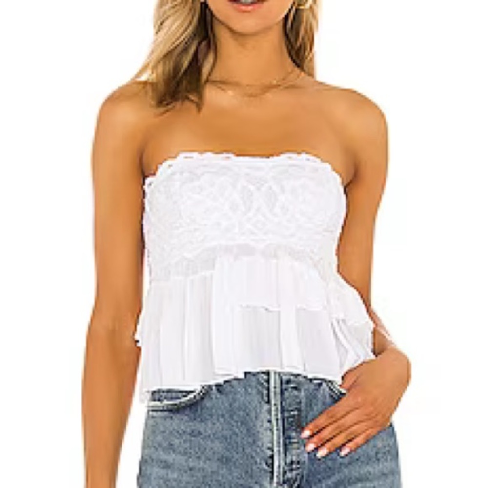 Free People Adella Corset Cami in White
